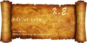 Kövi Erik névjegykártya