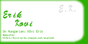 erik kovi business card